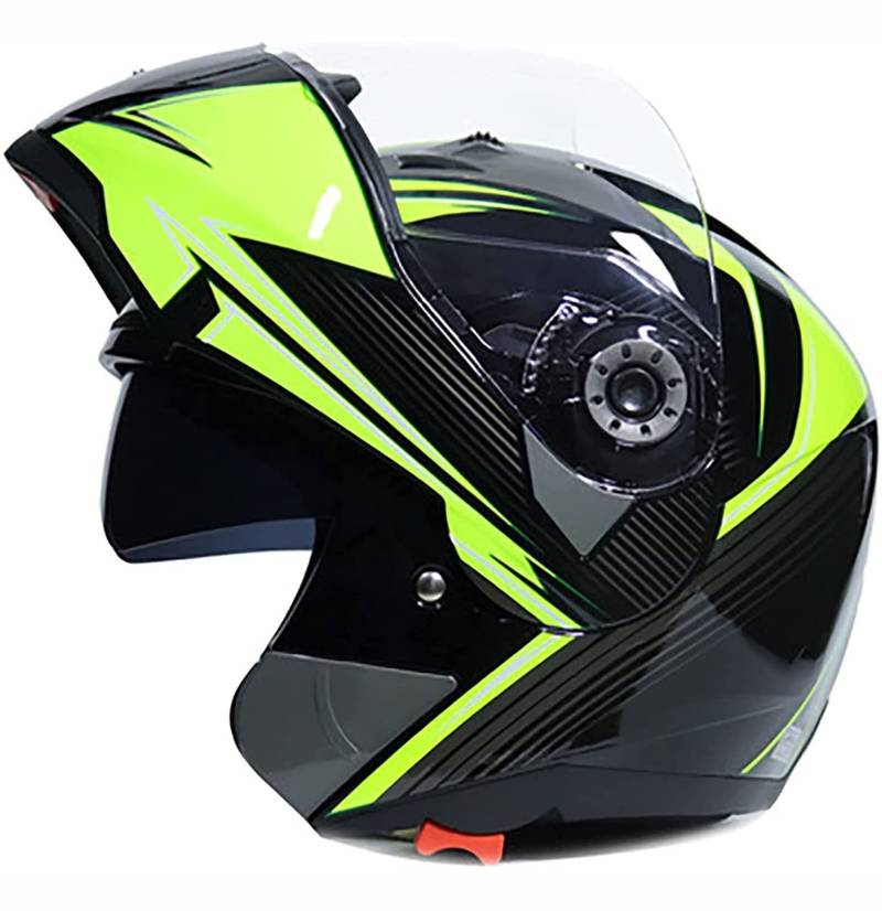 Motorradhelm Klapphelm Integralhelm Fullface Helm Rollerhelm Sturzhelm mit Doppelvisier Sonnenblende ECE Genehmigt für Damen Herren Erwachsene 5,L von YMCXZDP