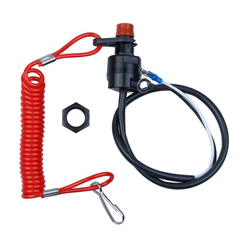 YMHHefy Boot Sicherheit Kill Stop Schalter Connector Lanyard für Yamaha Suzuki Honda Tohatsu Hidea - Rot, Manuell, Schalttafelmontage, Benzin, 4-Takt, OUTBOARD_MOTOR, Schalter von YMHHefy