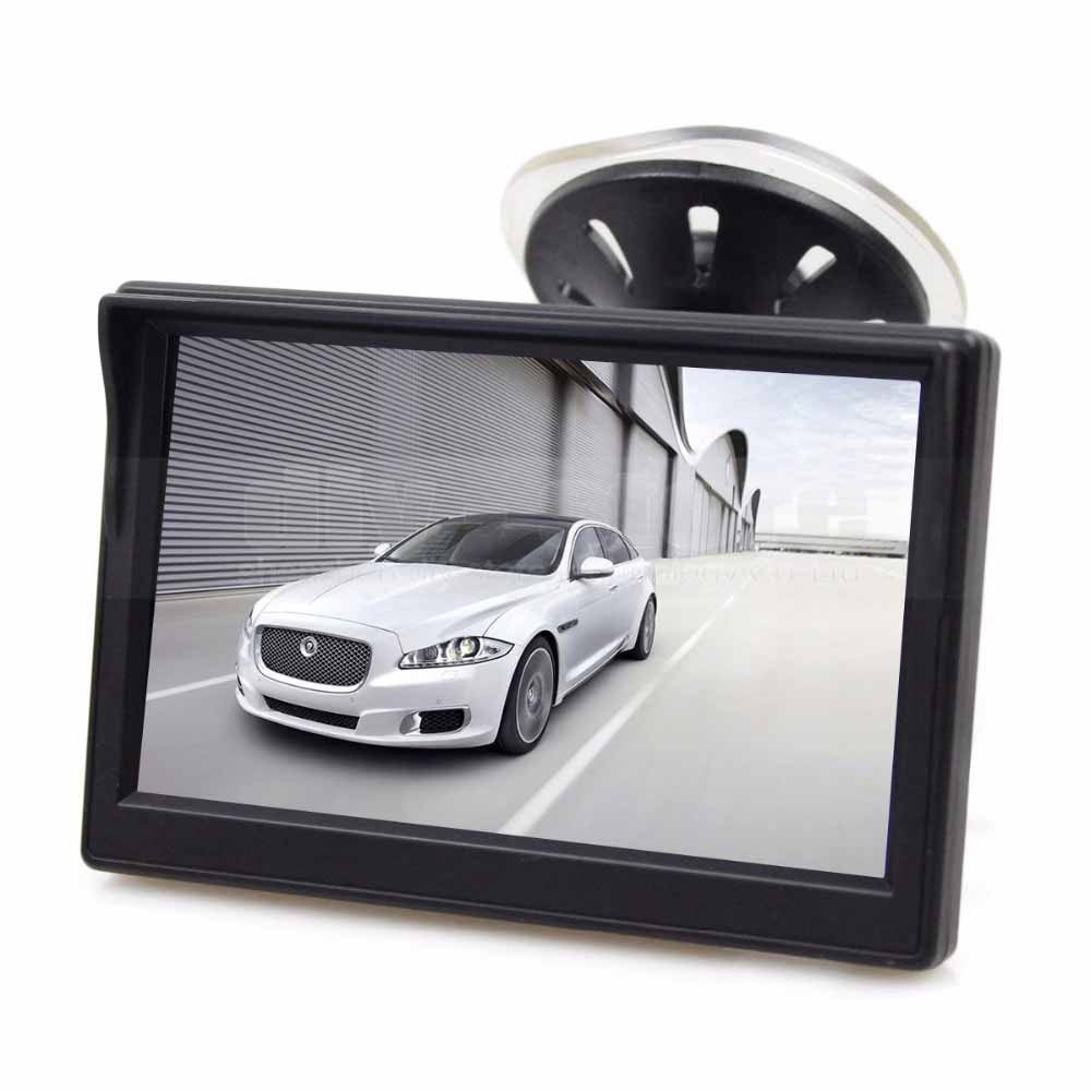 12,7 cm 5 Zoll Inch TFT LCD Video Monitor Saugnapf Saugfuss für Auto und PKW KFZ 12V Rückfahrkamera Rückfahrsystem mit Zwei Videoeingängen YMPA LCM-SN5 von YMPA New Media Dimensions