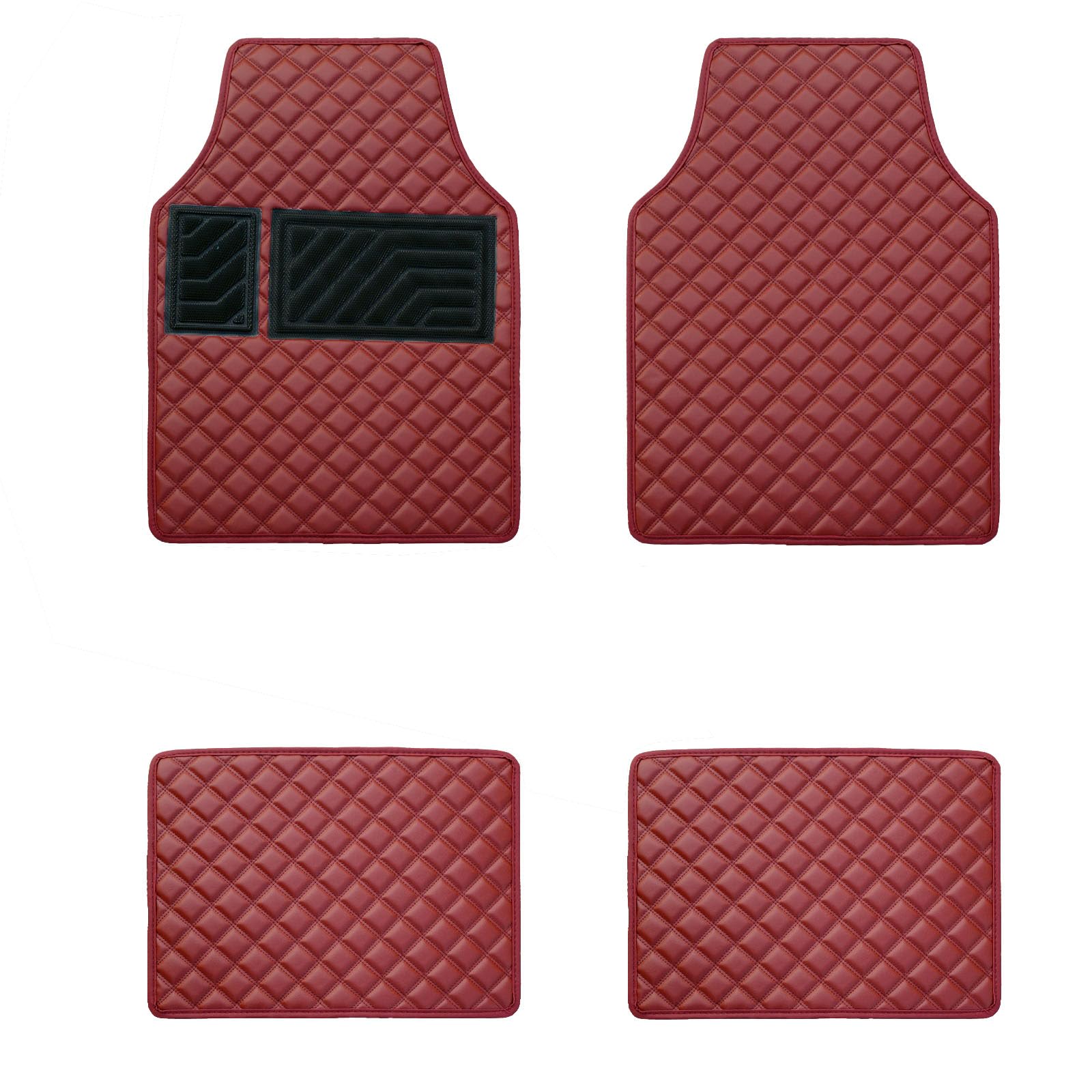 Leder Auto Fußmatten für Jaguar XK XK8 XKR XE XF XJ XFL, Allwetter Antirutsch wasserdichte Verschleißfeste Schutzteppiche, Vorne und Hinten Automatten, Teppich Innenzubehör, D/Red Leder Auto Fußmatten für Jaguar XK XK8 XKR XE XF XJ XFL, Allwetter Antirutsch wasserdichte Verschleißfeste Schutzteppiche, Vorne und Hinten Automatten, Teppich Innenzubehör, D/Red von YMPWFQOD