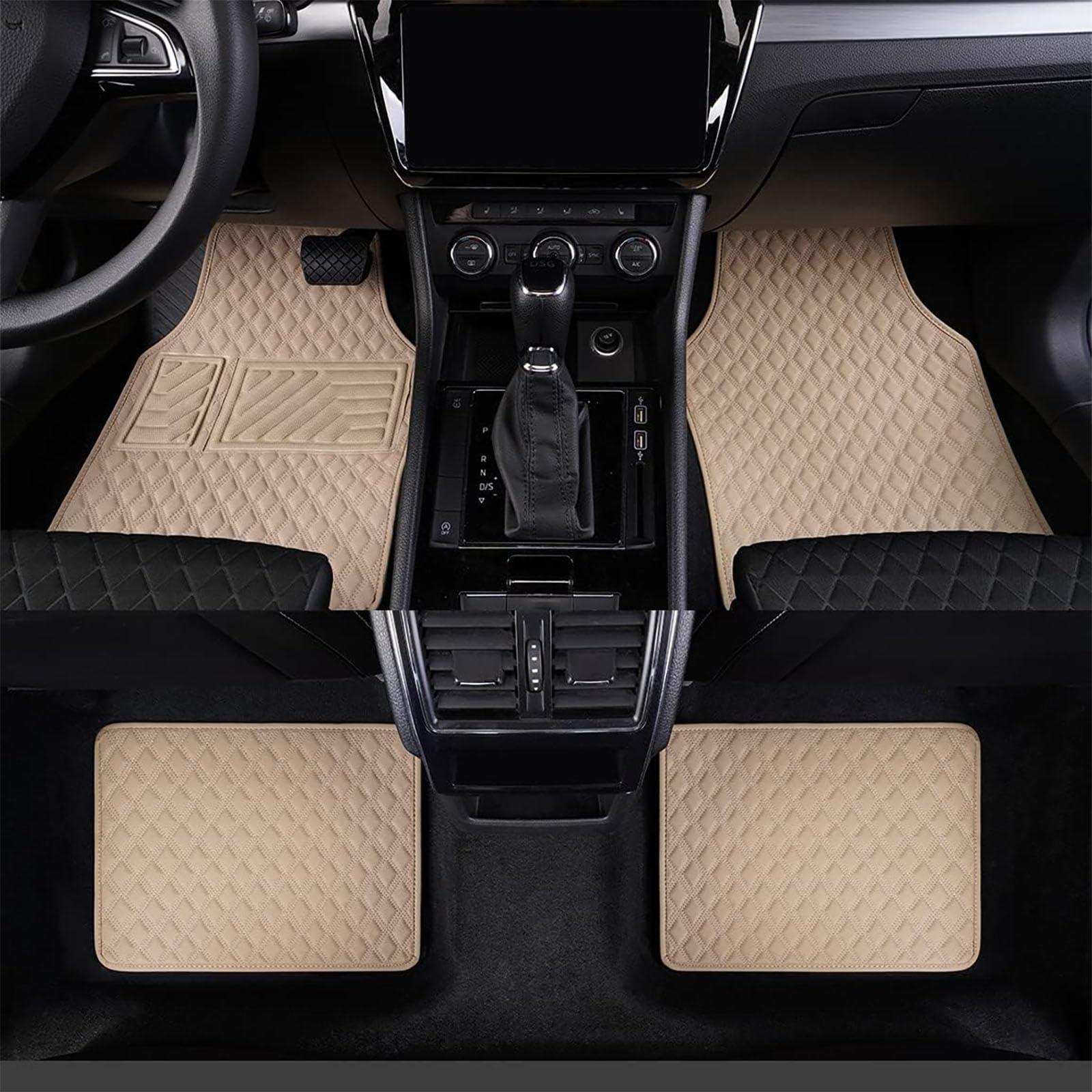 Leder Auto Fußmatten für Mercedes-Benz C Klasse AMG W205 Limousine 4-Door 2015-2019, Allwetter Antirutsch Wasserdichte Verschleißfeste Schutzteppiche, Vorne und Hinten Automatten, Teppich Innenzubehör Leder Auto Fußmatten für Mercedes-Benz C Klasse AMG W205 Limousine 4-Door 2015-2019, Allwetter Antirutsch Wasserdichte Verschleißfeste Schutzteppiche, Vorne und Hinten Automatten, Teppich Innenzubehör von YMPWFQOD