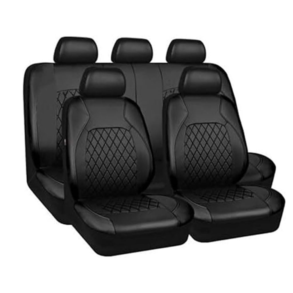 YMQXWZDR Auto Sitzbezügesets für Cadillac CT6 2016-2023,Sitzbezug Vordersitzbezüge Schonbezug Wasserdicht Rutschfestem Sitzschoner Innenraum Zubehör,A1-Black von YMQXWZDR