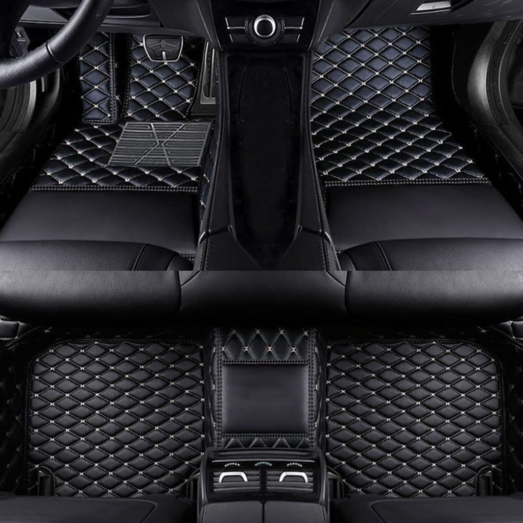 Auto Fußmatten für FIAT Freemont(7seats) 2012-2023,Bodenmatte Teppich Allwetterschutz Liners Matten wasserdichte Anti-Rutsch Staubdicht Verschleißfeste Zubehör,A-Black beige von YMQYTHWY