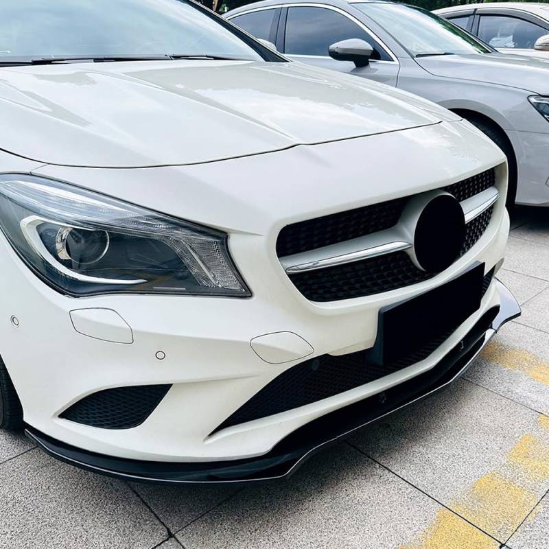 Auto Frontstoßstange Splitter Spoiler Diffusor Lippe für Mercedes Benz CLA-Klasse C117 Standardversion 2013 2014 2015 Auto Styling Körper Kit,Glossy Black von YMXFKY