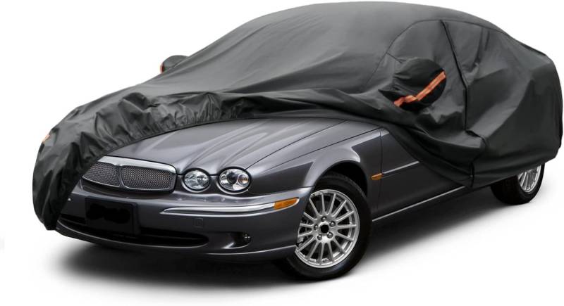 Vollgarage Autoabdeckung für Jaguar X-type 2001-2009, Schnee/Kratzfest/Uv-Schutz Oxford Autoplanen Garagen, Hagelschutzplane,Black von YMYQF