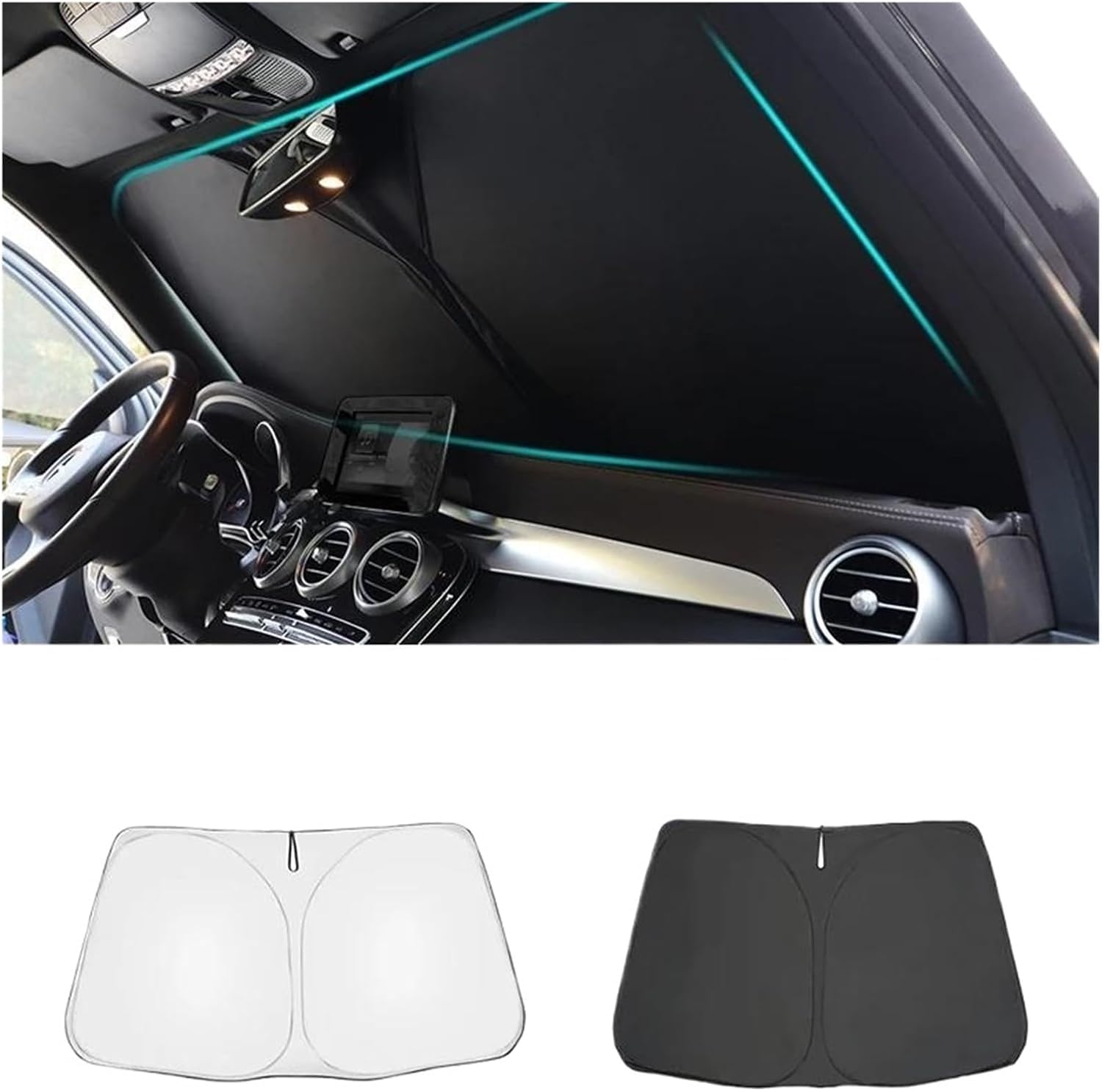 Autofenster Sonnenschutz Für Buick Excelle 2008-2018, Visier Windschutzscheibe Rahmen UV-Schutz Hitzeschutz Vorhang,Front Windshield 1 von YNNBJX