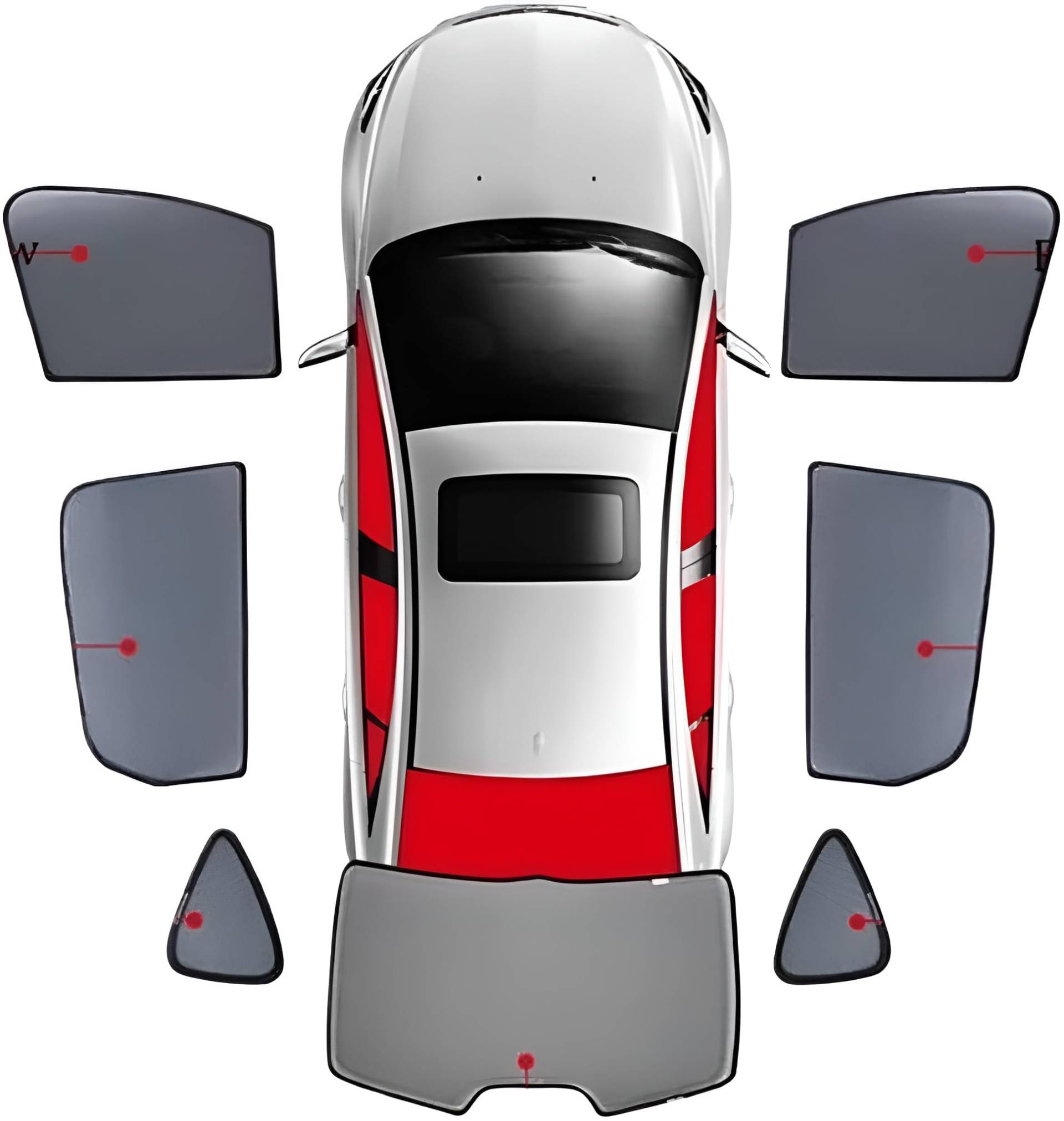 Autofenster Sonnenschutz Für Volkswagen Passat 2019-2023, Visier Windschutzscheibe Rahmen UV-Schutz Hitzeschutz Vorhang,7pcs von YNNBJX