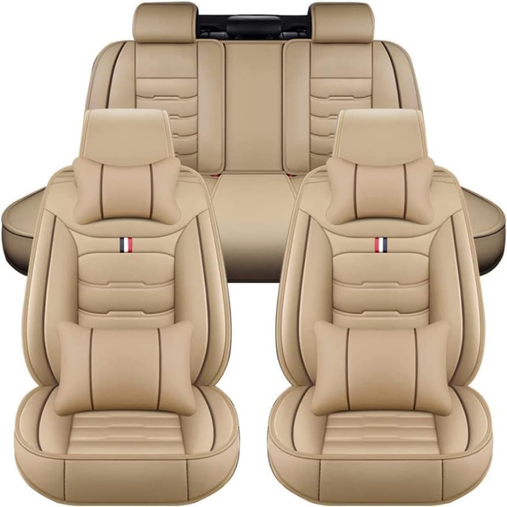 YNNBJX Auto Sitzbezüge Sets Für Land Rover Freelander 1.Gen (Type LN) 2003-2006, 5-Sitze Leder PU Komfortabler wasserdichte Verschleißfest Sitzschoner Innenraum,A/Beige-Luxurious von YNNBJX