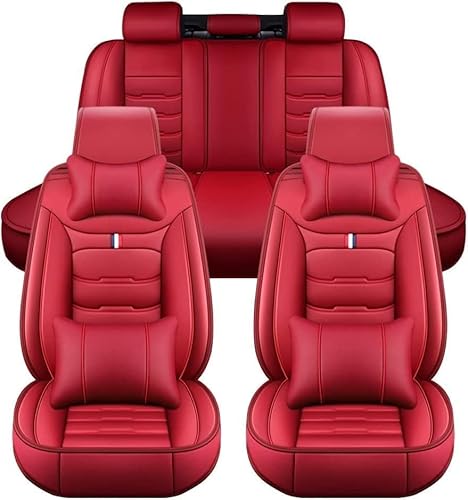 YNNBJX Auto Sitzbezüge Sets Für MG ZS MG4 MG5 ZS EV 2022 2023 2024 2025, 5-Sitze Leder PU Komfortabler wasserdichte Verschleißfest Sitzschoner Innenraum,Red-Luxurious von YNNBJX