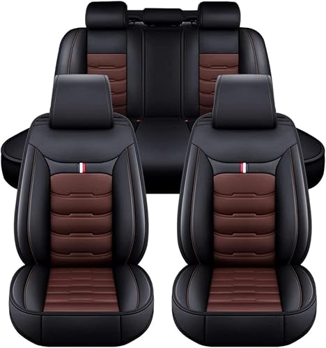 YNNBJX Auto Sitzbezüge Sets Für Volvo XC90 XC90 XC-90 1.Gen 5-Seats 2002-2014, 5-Sitze Leder PU Komfortabler wasserdichte Verschleißfest Sitzschoner Innenraum,A/Black Coffee-Standard von YNNBJX