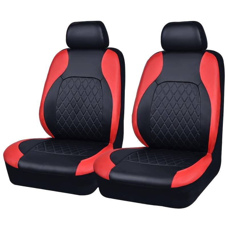 YNNBJX Autositzbezüge Sets für Peugeot 206 CC 2D / 207 CC WD Coupé Cabrio 2001-2015, Auto Sitzbezüge Sitzauflagen Leder Wasserdicht Verschleißfest Zubehör,A/Red von YNNBJX