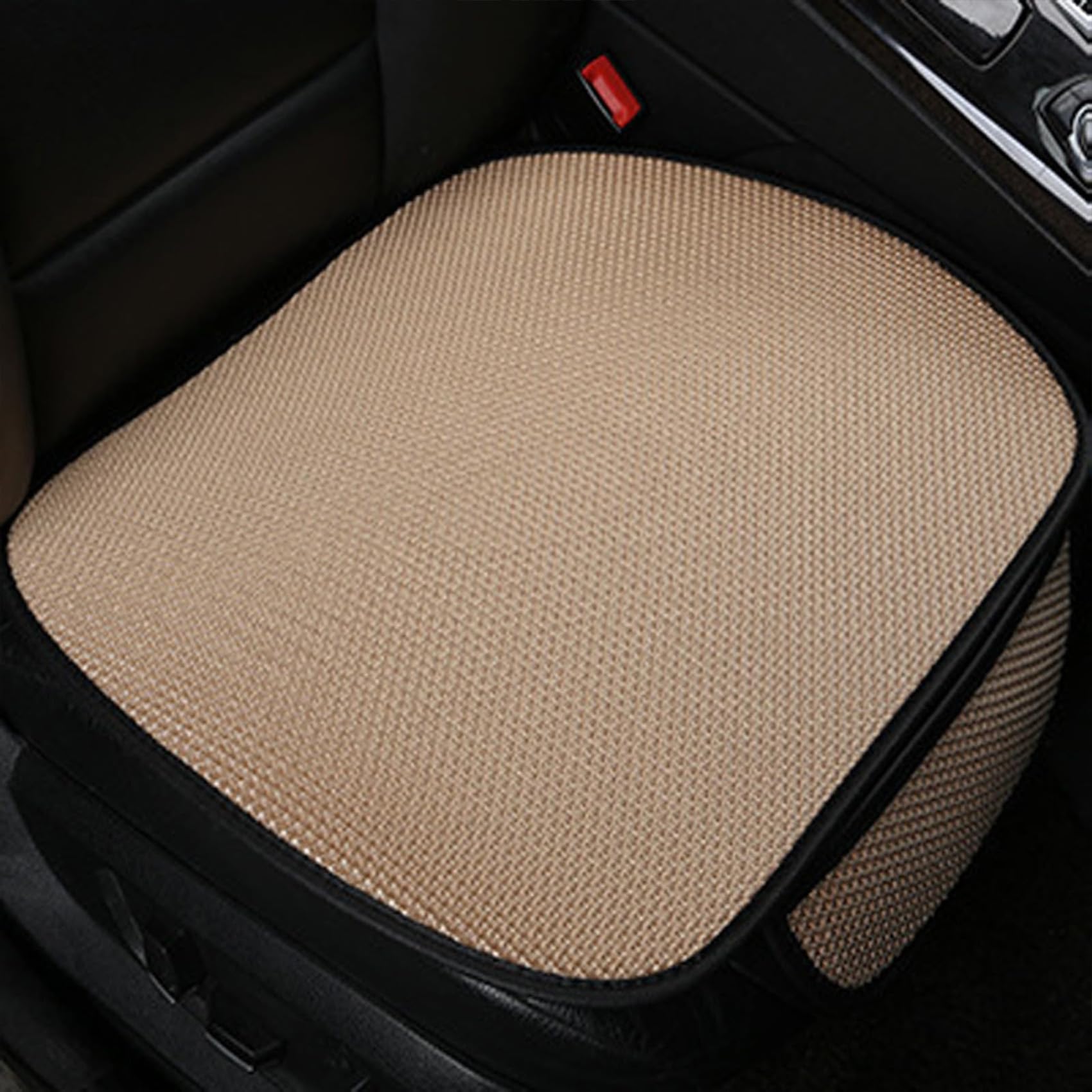 Non-slip Car Seat Pad for Summer Breathable and Refreshing, Breathable & Anti-Slip Cotton Car Seat Covers for Summer Heat, Universal Bottom Seat Covers for Cars of Front Seats (Beige,Front Seat) von YODAOLI