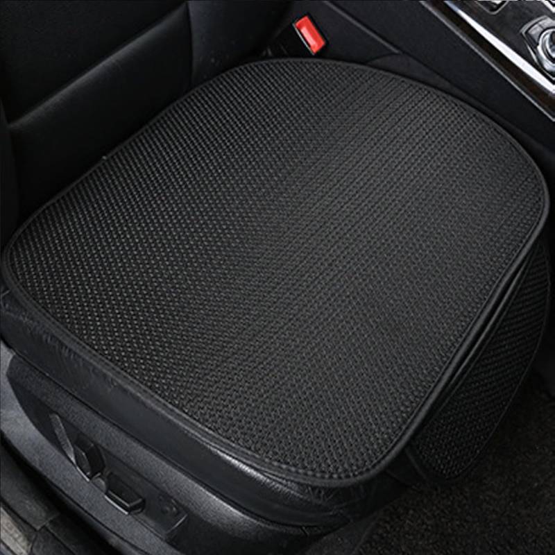 Non-slip Car Seat Pad for Summer Breathable and Refreshing, Breathable & Anti-Slip Cotton Car Seat Covers for Summer Heat, Universal Bottom Seat Covers for Cars of Front Seats (Black,Front Seat) von YODAOLI