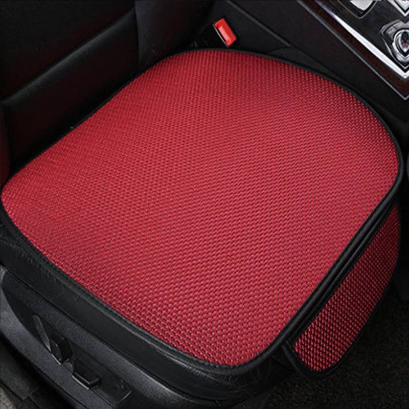 Non-slip Car Seat Pad for Summer Breathable and Refreshing, Breathable & Anti-Slip Cotton Car Seat Covers for Summer Heat, Universal Bottom Seat Covers for Cars of Front Seats (Red,Front Seat) von YODAOLI