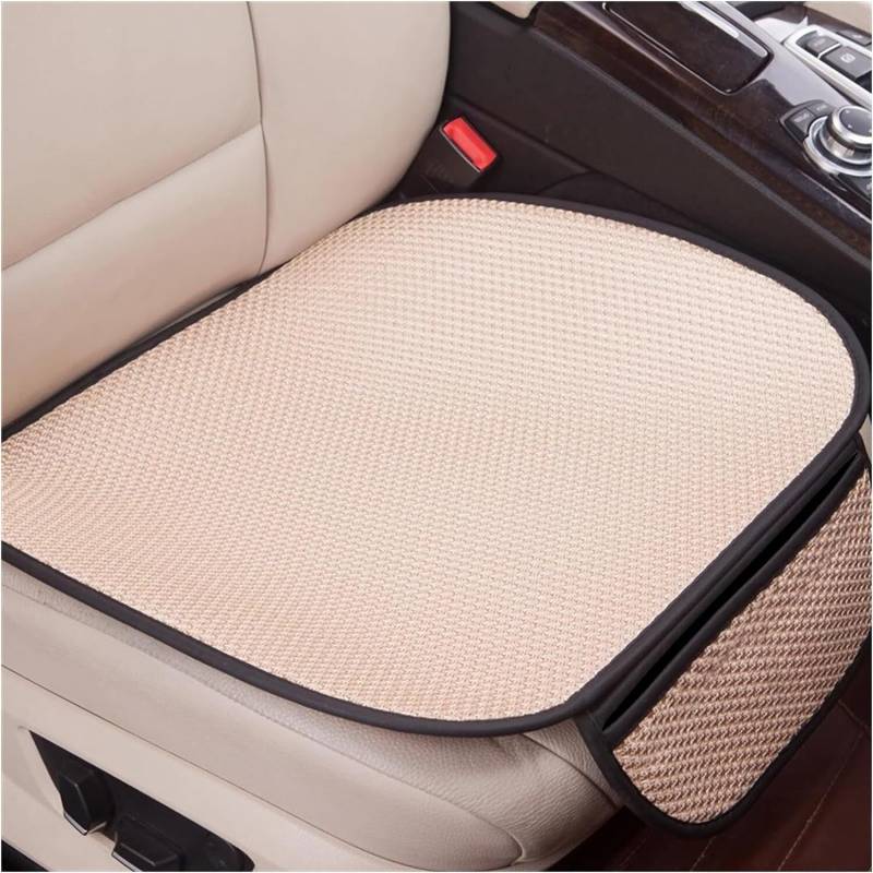 Non-Slip Car Seat Pad for Summer Breathable and Refreshing, New Universal Bottom Seat Covers for Cars of Front Seats, Breathable & Anti-Slip Cotton Car Seat Covers with Pocket (Beige,1 Front Seat) von YODAOLI