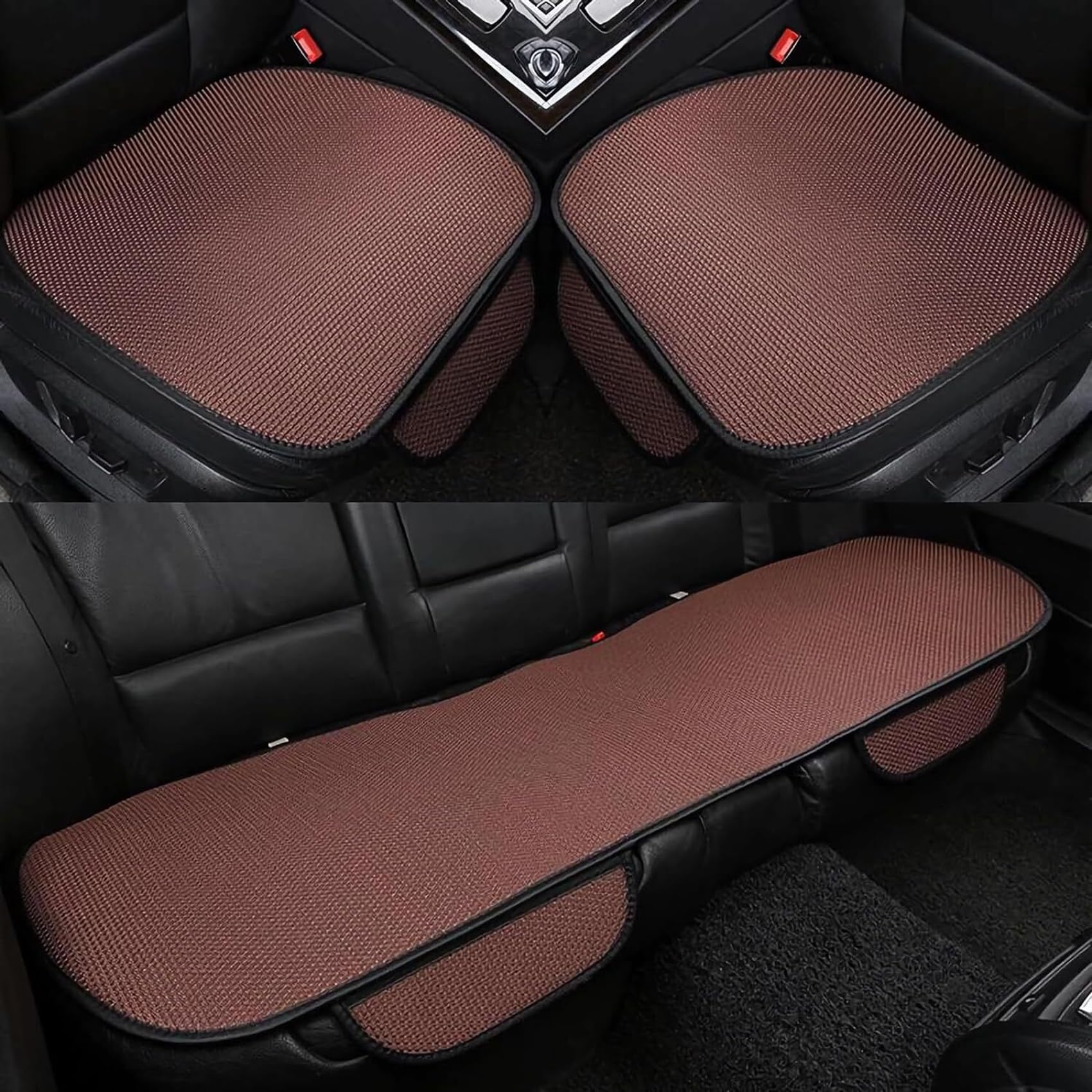 Non-slip Car Seat Pad for Summer Breathable and Refreshing, New Universal Bottom Seat Covers for Cars of Front Seats, Breathable & Anti-Slip Cotton Car Seat Covers with Pocket (Coffee,2 Front Seat) von YODAOLI