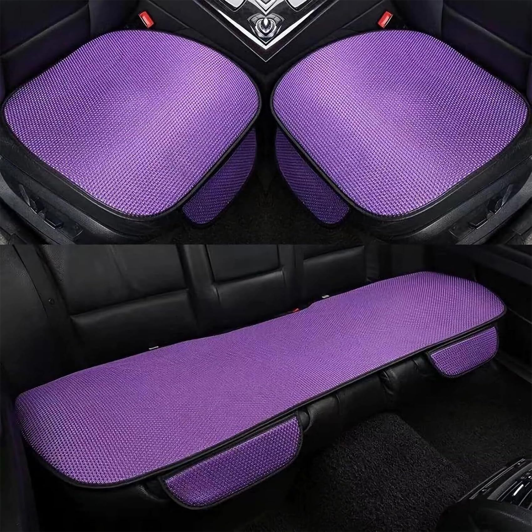 Non-slip Car Seat Pad for Summer Breathable and Refreshing, New Universal Bottom Seat Covers for Cars of Front Seats, Breathable & Anti-Slip Cotton Car Seat Covers with Pocket (Purple,2 Front Seat) von YODAOLI