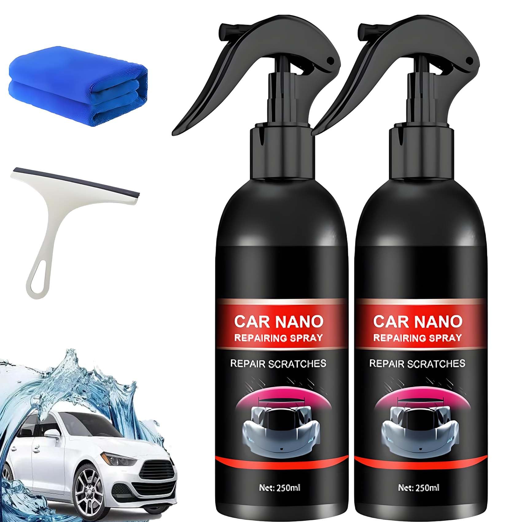 Nurafix Nano Car Spray, Nurafix Scratch Repair, Nurafix Car Wax, Nurafix Scratch Remover, Nano Car Scratch Removal Spray (2pcs*250ml) von YODAOLI