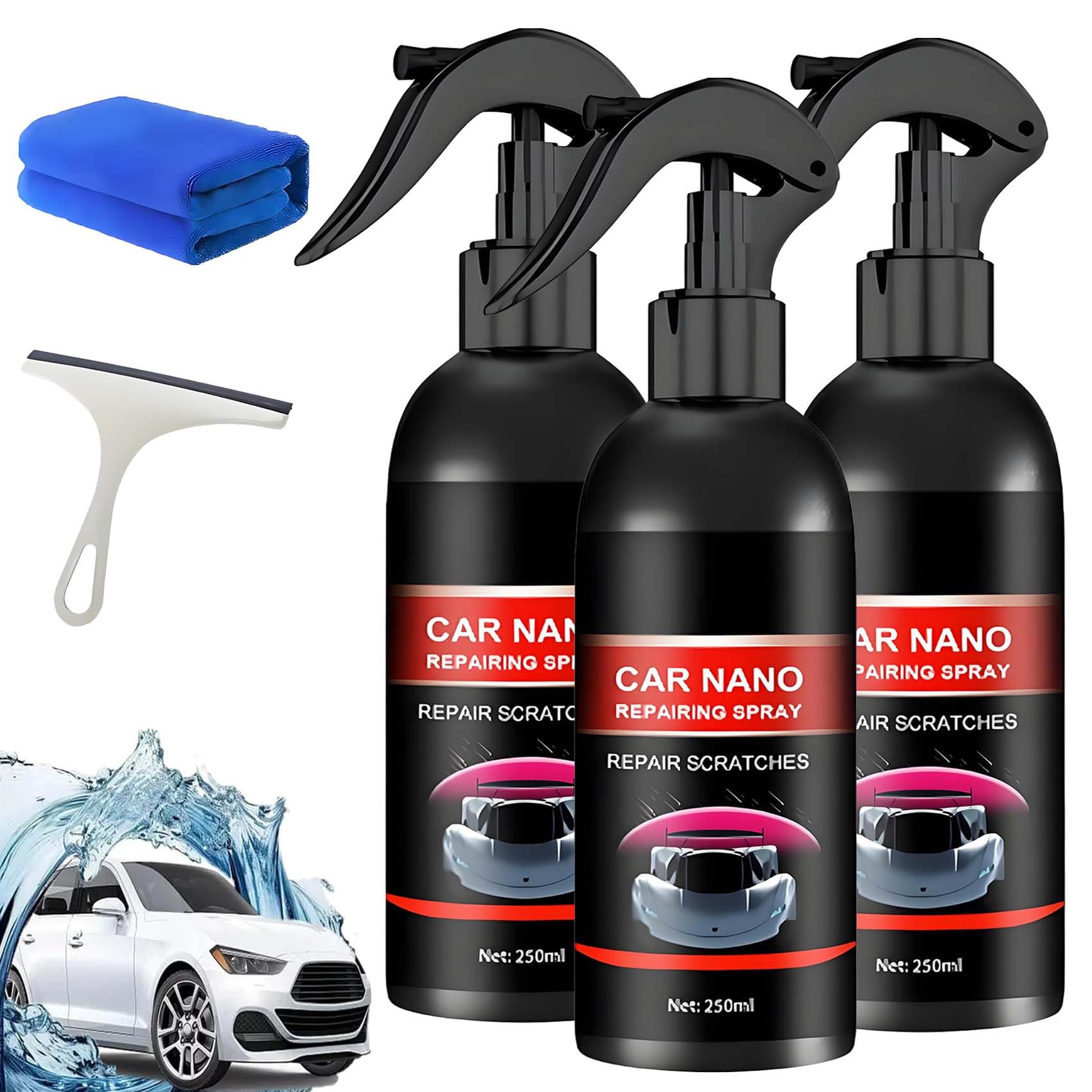 Nurafix Nano Car Spray, Nurafix Scratch Repair, Nurafix Car Wax, Nurafix Scratch Remover, Nano Car Scratch Removal Spray (3pcs*250ml) von YODAOLI