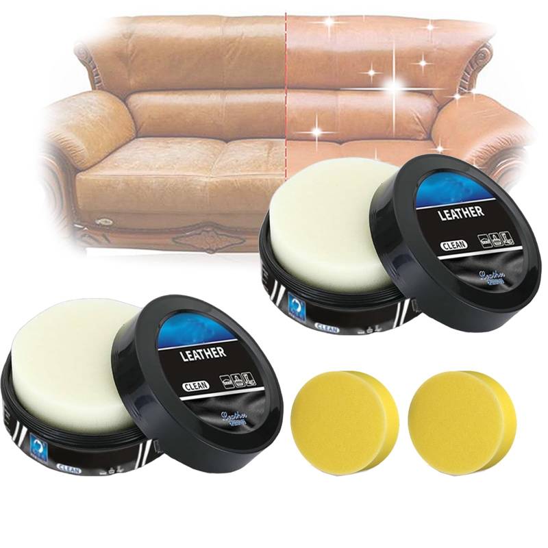 YOENBG Lederreiniger und -pflegemittel, Reinigungs- und Pflegecreme und Reinigungspaste zur Lederpflege, Lederpflegecreme, Lederreparatur- und Feuchtigkeitsset für Autos und Möbel (2 pcs) von YOENBG