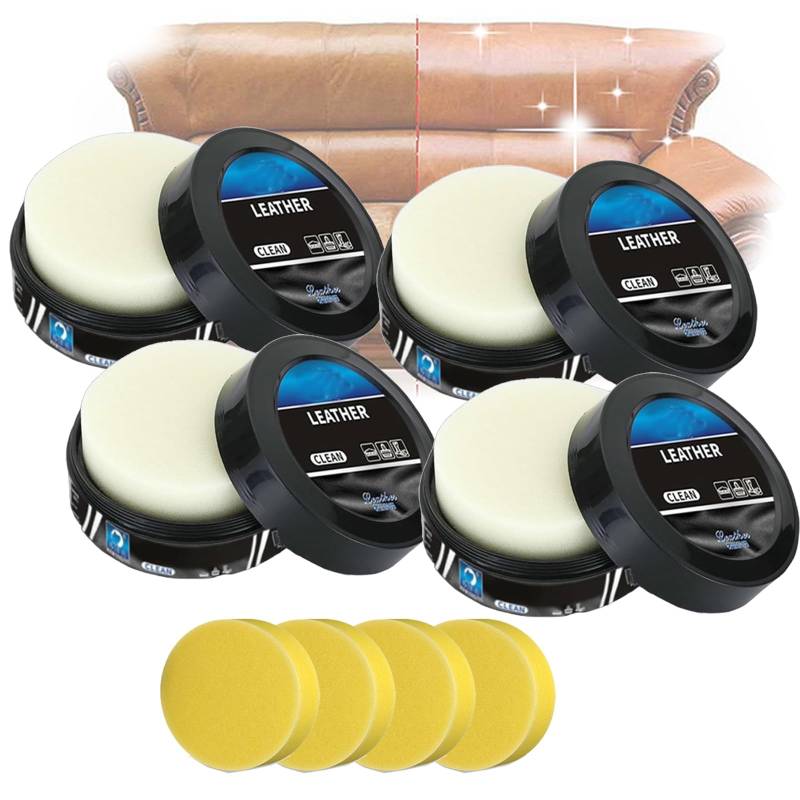 YOENBG Lederreiniger und -pflegemittel, Reinigungs- und Pflegecreme und Reinigungspaste zur Lederpflege, Lederpflegecreme, Lederreparatur- und Feuchtigkeitsset für Autos und Möbel (4 pcs) von YOENBG