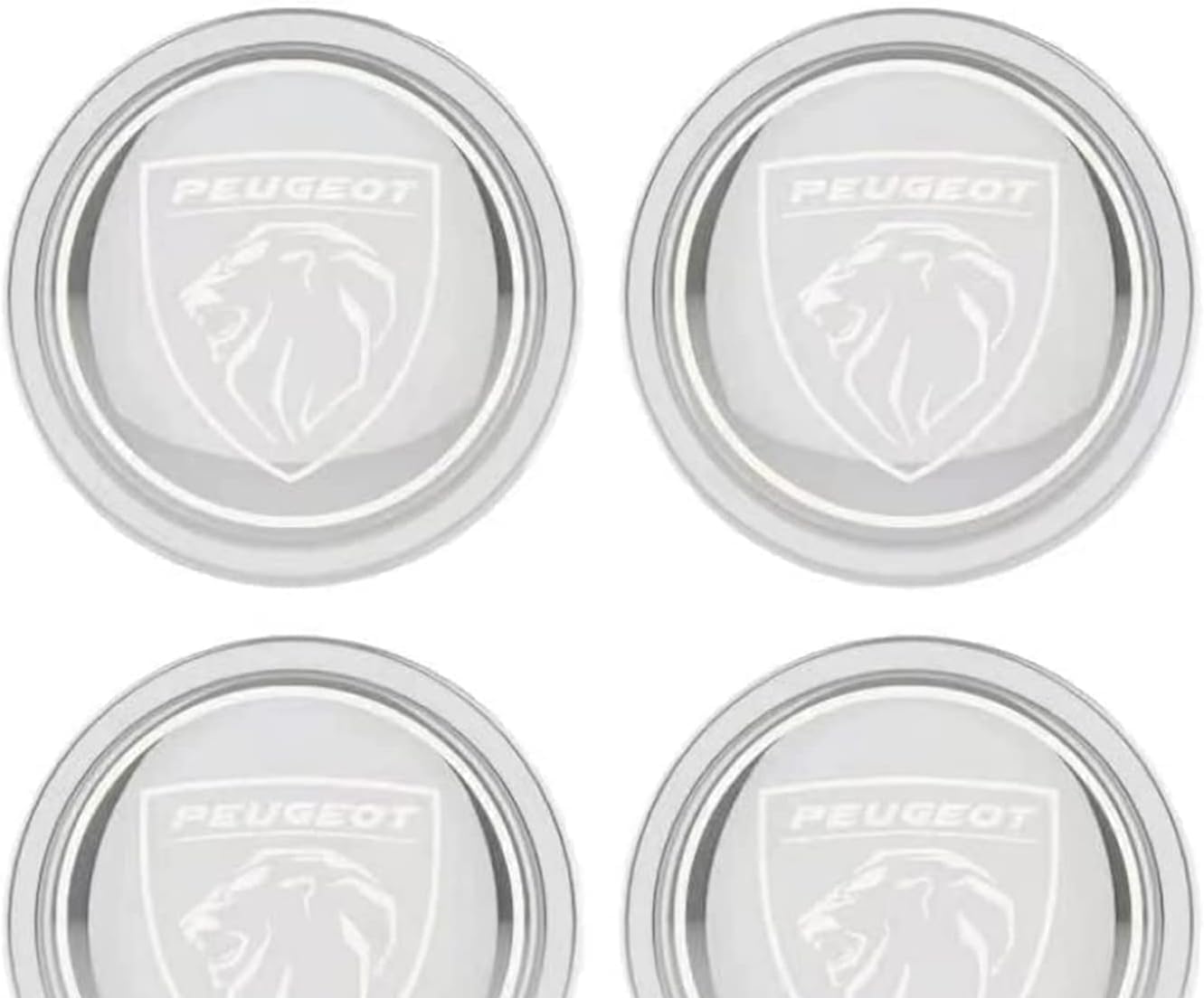 4 Stück Nabendeckel für Peugeot 60mm, Auto-Nabenkappen Mit Logo, Radnaben-Mittel Abdeckungen Radnabendeckel Felgendeckel Felgenkappen Autozubehör,E von YOFAB