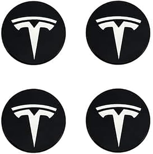 4 Stück Nabendeckel für Tesla Model S X 3 64mm, Auto-Nabenkappen Mit Logo, Radnaben-Mittel Abdeckungen Radnabendeckel Felgendeckel Felgenkappen Autozubehör von YOFAB