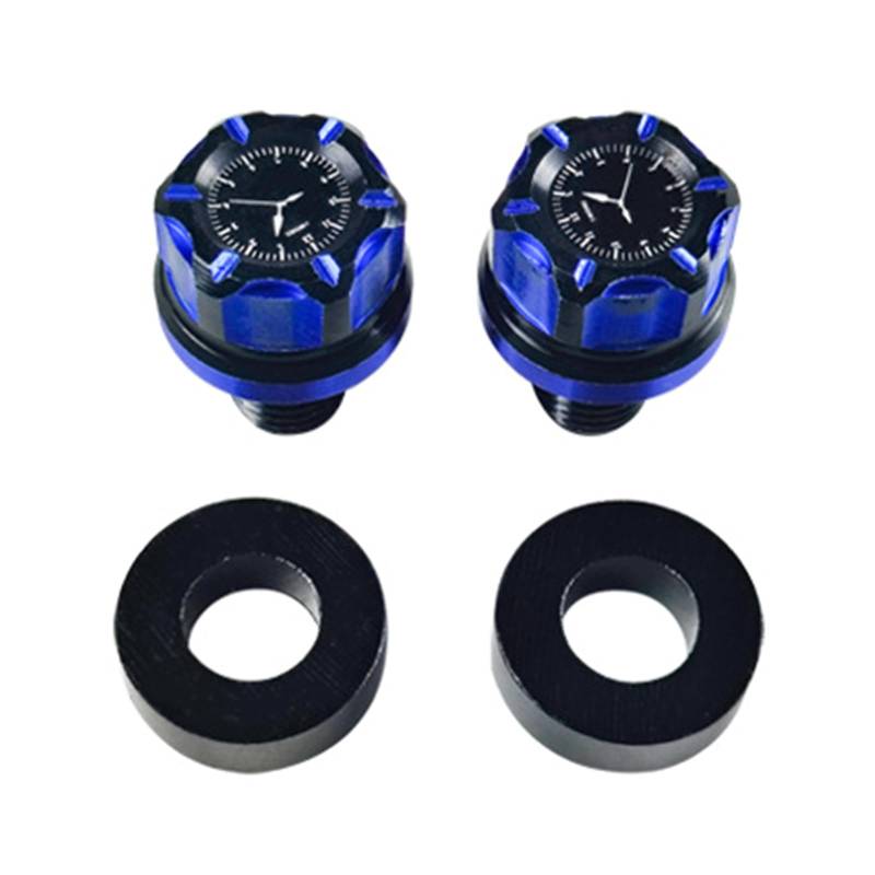 YOGOTEU 2 Stück rostfreie Schrauben Motorrad Loch Aluminium Stecker Rückansicht Schrauben dekoratives Zubehör für Roller, blau von YOGOTEU