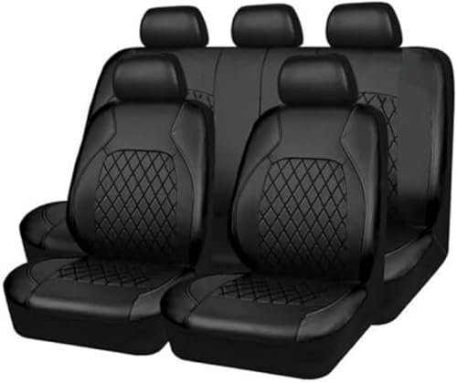 YOINT 9 Stück Auto Sitzbezügesets für Ford Ranger Double Cab 2015-on 4 Door, rutschfest Wasserdicht Atmungsaktiv Sitzkissen Protektoren Zubehör,A/Black von YOINT