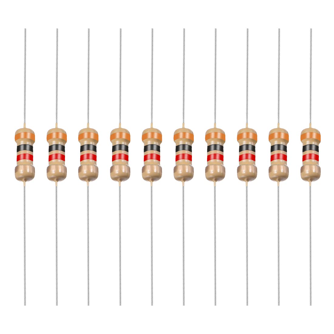 YOKIVE 100Stk Kohlenstoff Schichtwiderstand 1/4W 3K Ohm 5% Toleranzen Widerstand Gut für Basteln Elektronisch Projekte (4 Farbe Band 1.77x0.09") von YOKIVE