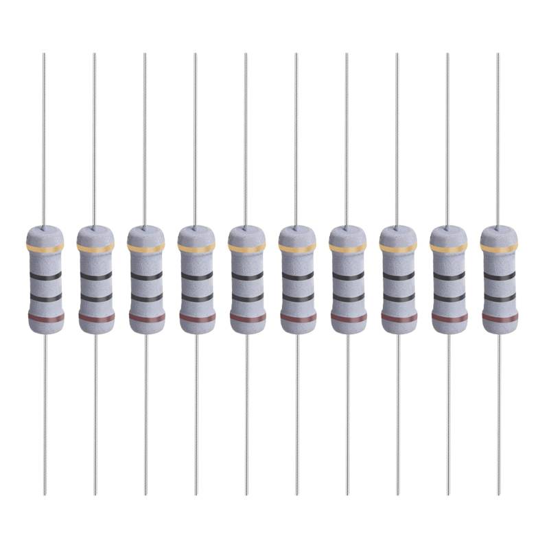 YOKIVE 100Stk Metall Oxide Folie Widerstände Achse Leitung Widerstand Behalten Normal Schaltkreis Betrieb Toll für Elektrisch Strom Ausrüstung (Grau 1W 10 Ohm) von YOKIVE