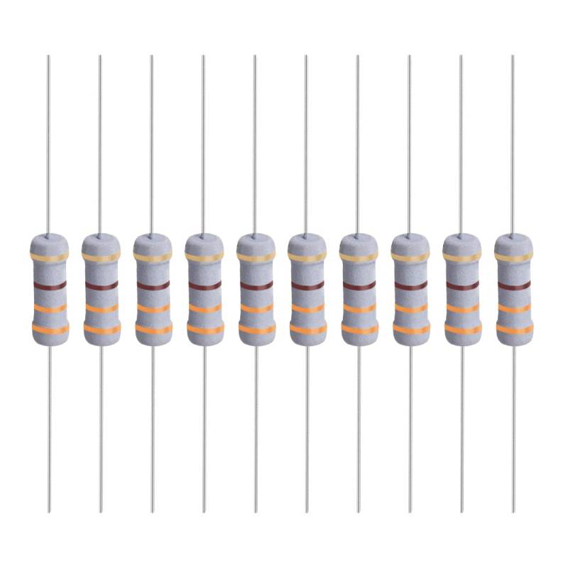 YOKIVE 100Stk Metall Oxide Folie Widerstände Achse Leitung Widerstand Behalten Normal Schaltkreis Betrieb Toll für Elektrisch Strom Ausrüstung (Grau 1W 330 Ohm) von YOKIVE