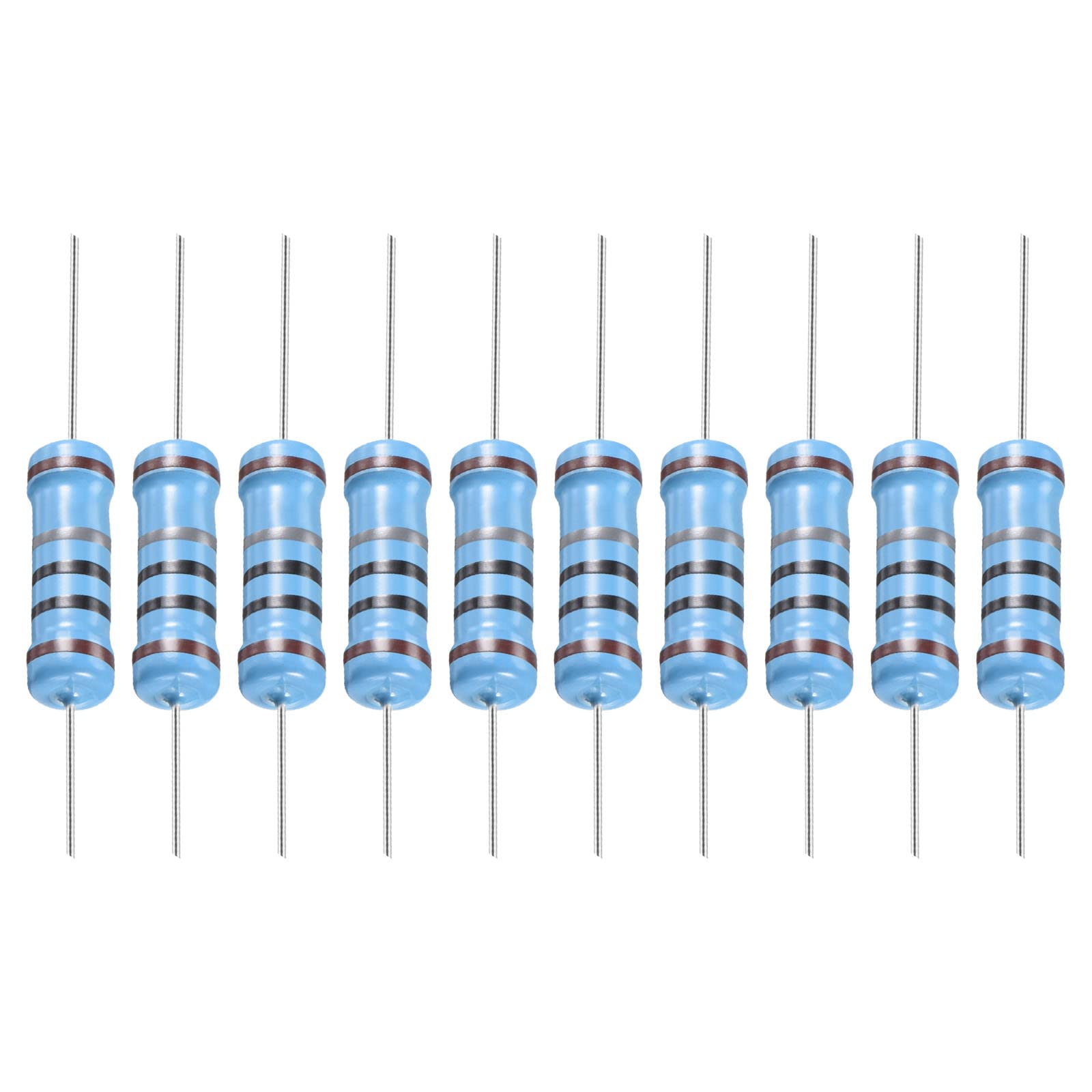 YOKIVE 100Stk Metall Schichtwiderstand 1 Ohm Widerstand mit 2W 1% Toleranz Gut für Basteln Elektronisch Projekte (5 Farbe Bänder 15.5+/-1mm) von YOKIVE