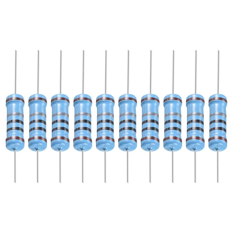 YOKIVE 100Stk Metall Schichtwiderstand 1 Ohm Widerstand mit 2W 1% Toleranz Gut für Basteln Elektronisch Projekte (5 Farbe Bänder 15.5+/-1mm) von YOKIVE