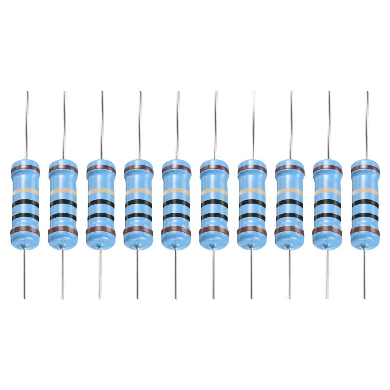 YOKIVE 100Stk Metall Schichtwiderstand 10 Ohm Widerstand mit 3W 1% Toleranz Gut für Basteln Elektronisch Projekte (5 Farbe Bänder 17±1mm) von YOKIVE