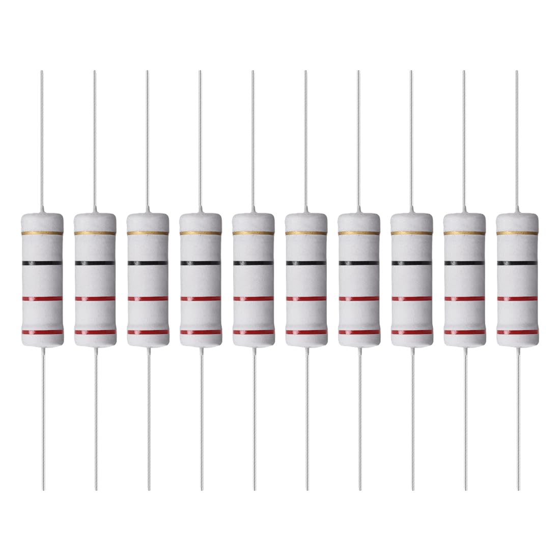 YOKIVE 10Stk Metall Oxide Folie Widerstände Achse Leitung Widerstand Behalten Normal Schaltkreis Betrieb Toll für Elektrisch Strom Ausrüstung (Grau 5W 22 Ohm) von YOKIVE