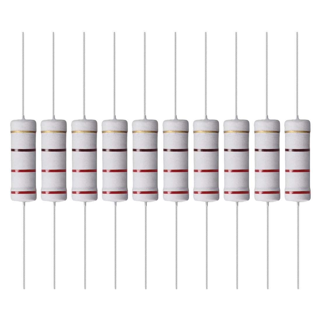 YOKIVE 10Stk Metall Oxide Folie Widerstände Achse Leitung Widerstand Behalten Normal Schaltkreis Betrieb Toll für Elektrisch Strom Ausrüstung (Grau 5W 220 Ohm) von YOKIVE