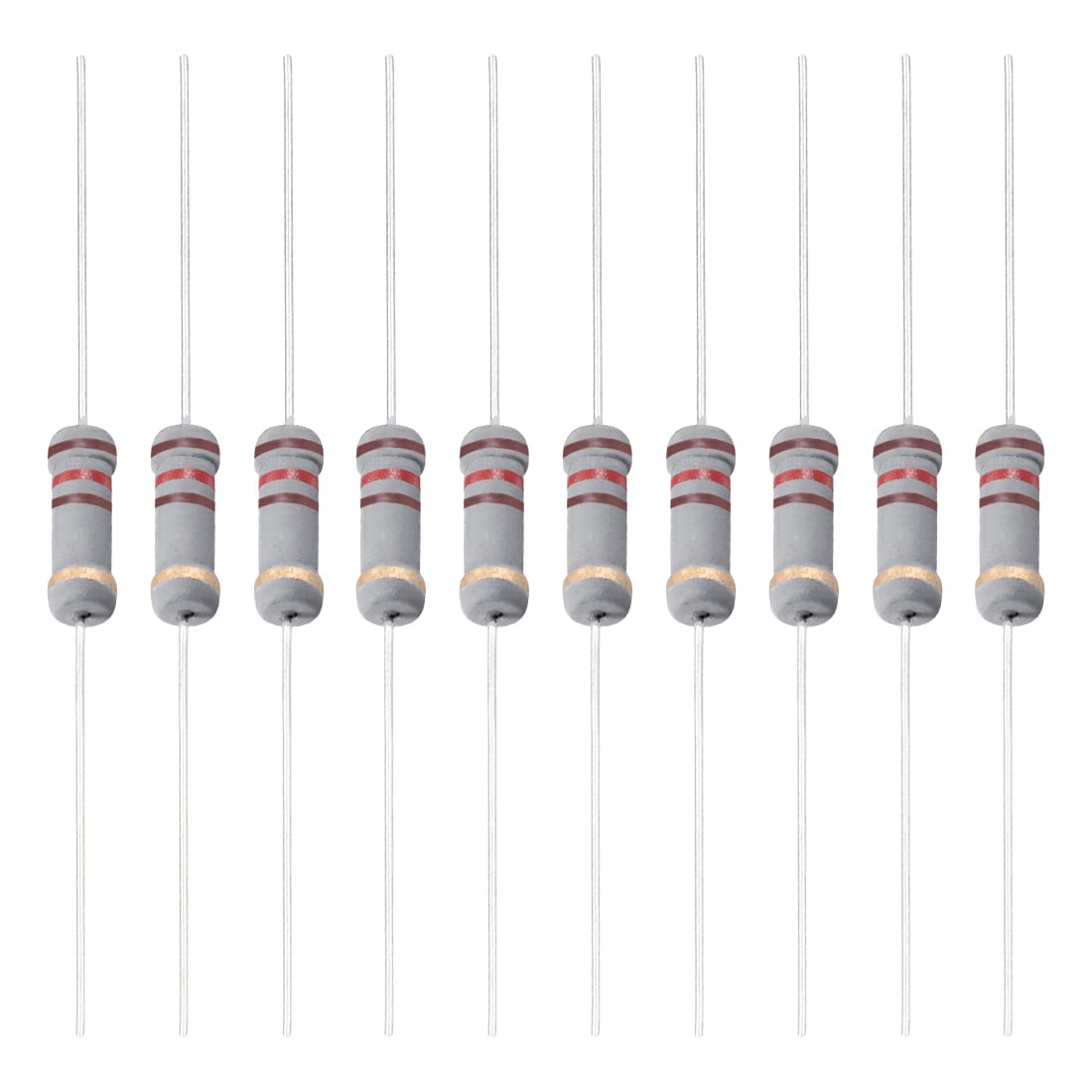 YOKIVE 200Stk Kohlenstoff Schichtwiderstand 1W 120 Ohm 5% Toleranzen Widerstand Gut für Basteln Elektronisch Projekte (4 Farbe Band 0.4x0.14") von YOKIVE