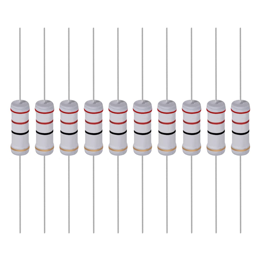 YOKIVE 20Stk Metall Oxidschicht Widerstände Achse Leitung Widerstand Halten Normalen Schaltungsbetrieb Groß für Elektrischer Strom Ausstattung (Grau 3W 22 Ohm) von YOKIVE