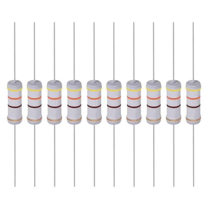 YOKIVE 20Stk Metall Oxidschicht Widerstände Achse Leitung Widerstand Halten Normalen Schaltungsbetrieb Groß für Elektrischer Strom Ausstattung (Grau 3W 430 Ohm) von YOKIVE