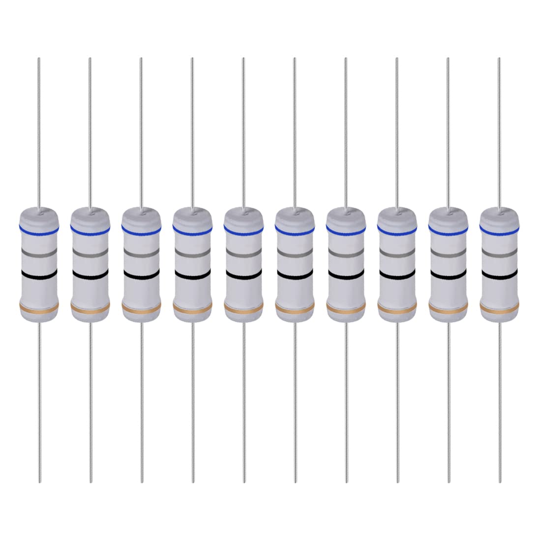 YOKIVE 20Stk Metall Oxidschicht Widerstände Achse Leitung Widerstand Halten Normalen Schaltungsbetrieb Groß für Elektrischer Strom Ausstattung (Grau 3W 68 Ohm) von YOKIVE