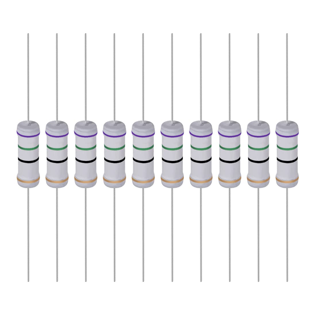 YOKIVE 20Stk Metall Oxidschicht Widerstände Achse Leitung Widerstand Halten Normalen Schaltungsbetrieb Groß für Elektrischer Strom Ausstattung (Grau 3W 75 Ohm) von YOKIVE