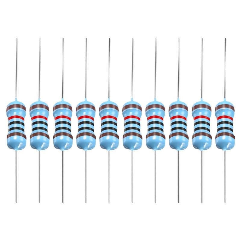 YOKIVE 300Stk Metall Folie Widerstände 10K Ohm Widerstand mit 1/6W 1% Toleranz Leitung Gut für DIY Elektronische Projekte (5 Farbe Bänder 3.2±0.3mm) von YOKIVE