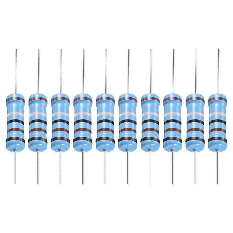 YOKIVE 30Stk Metall Folie Widerstände 0.1 Ohm Widerstand mit 2W 1% Toleranz Leitung Gut für DIY Elektronische Projekte (5 Farbe Bänder 15.5+/-1mm) von YOKIVE