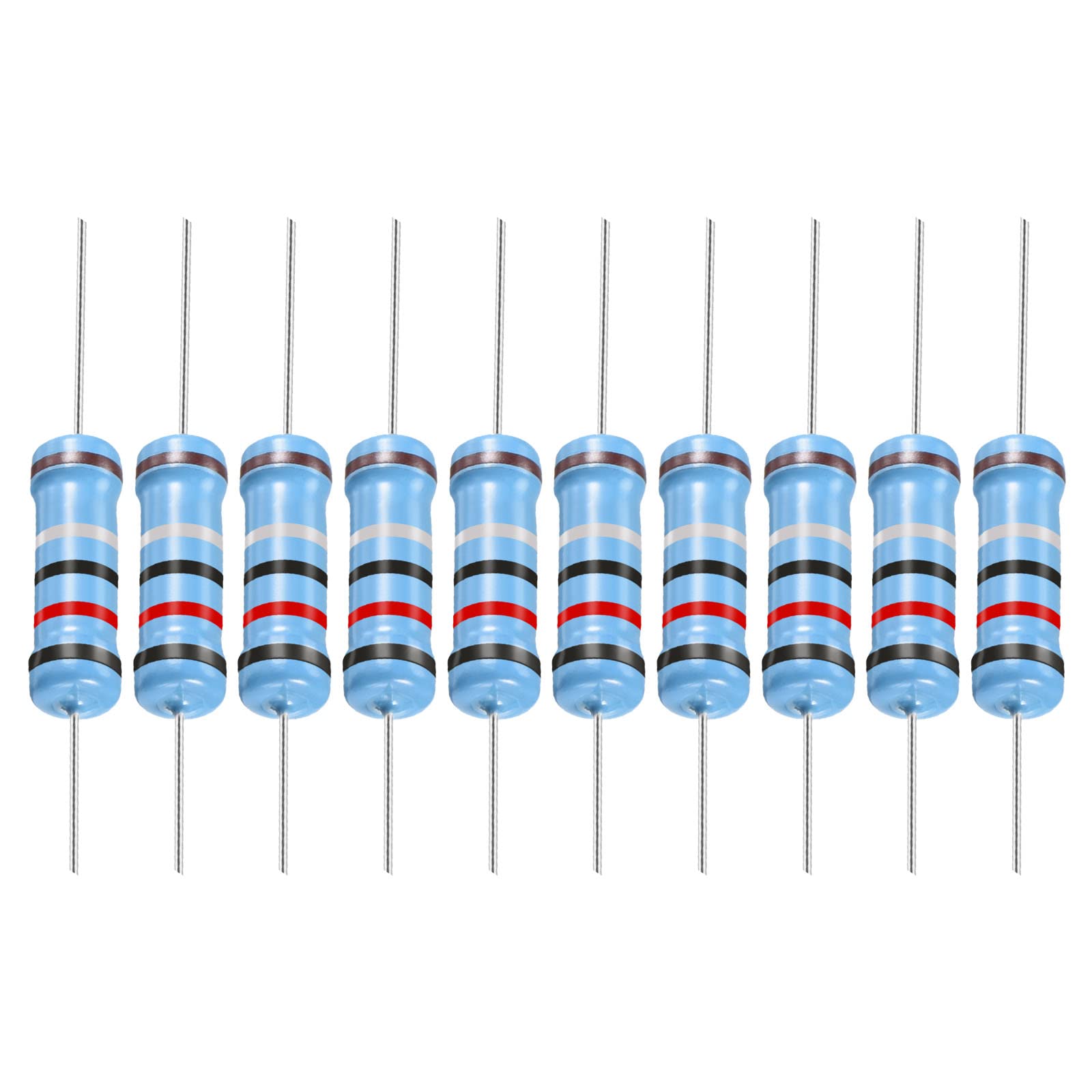 YOKIVE 30Stk Metall Folie Widerstände 0.2 Ohm Widerstand mit 2W 1% Toleranz Leitung Gut für DIY Elektronische Projekte (5 Farbe Bänder 15.5+/-1mm) von YOKIVE