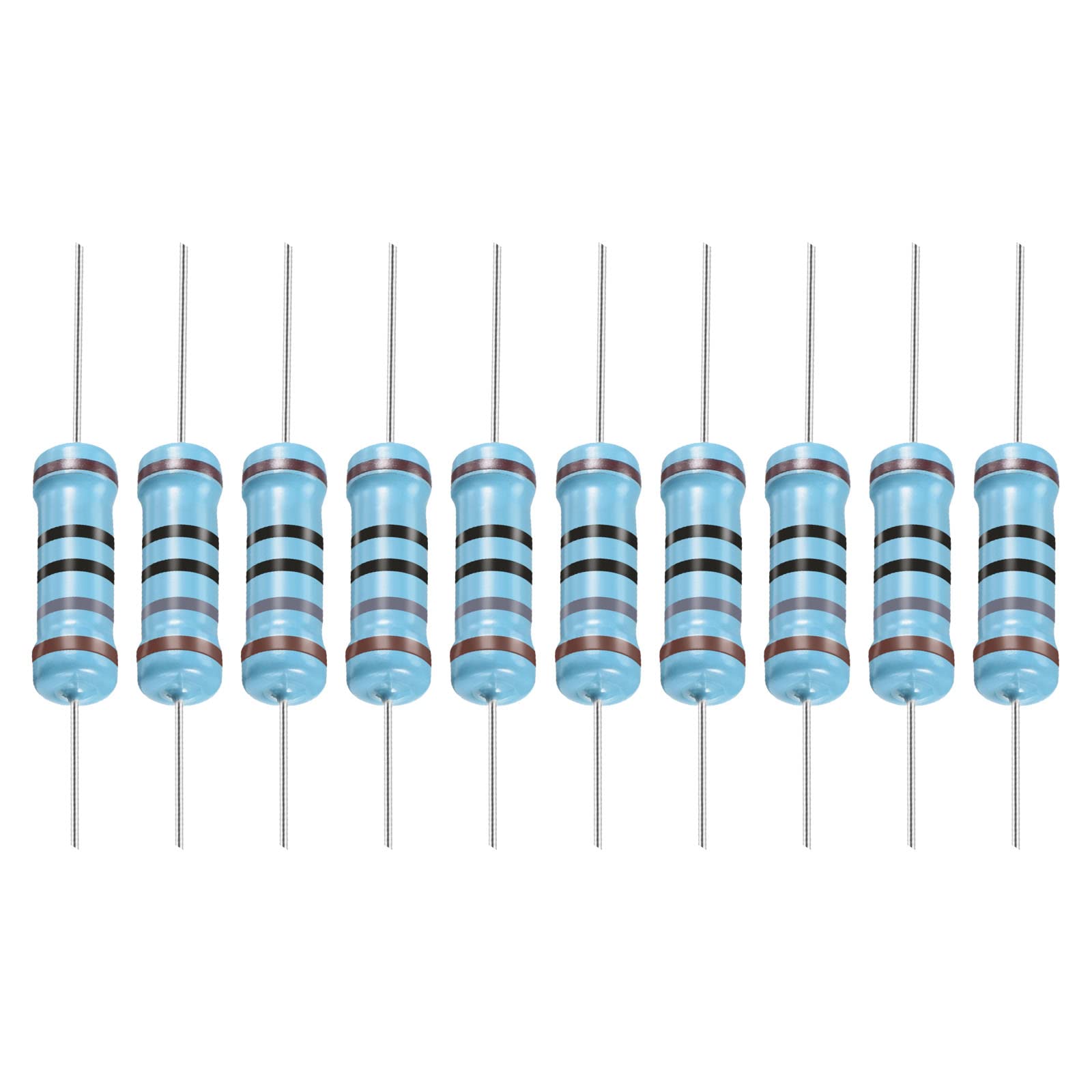 YOKIVE 30Stk Metall Folie Widerstände 180 Ohm Widerstand mit 2W 1% Toleranz Leitung Gut für DIY Elektronische Projekte (5 Farbe Bänder 15.5+/-1mm) von YOKIVE