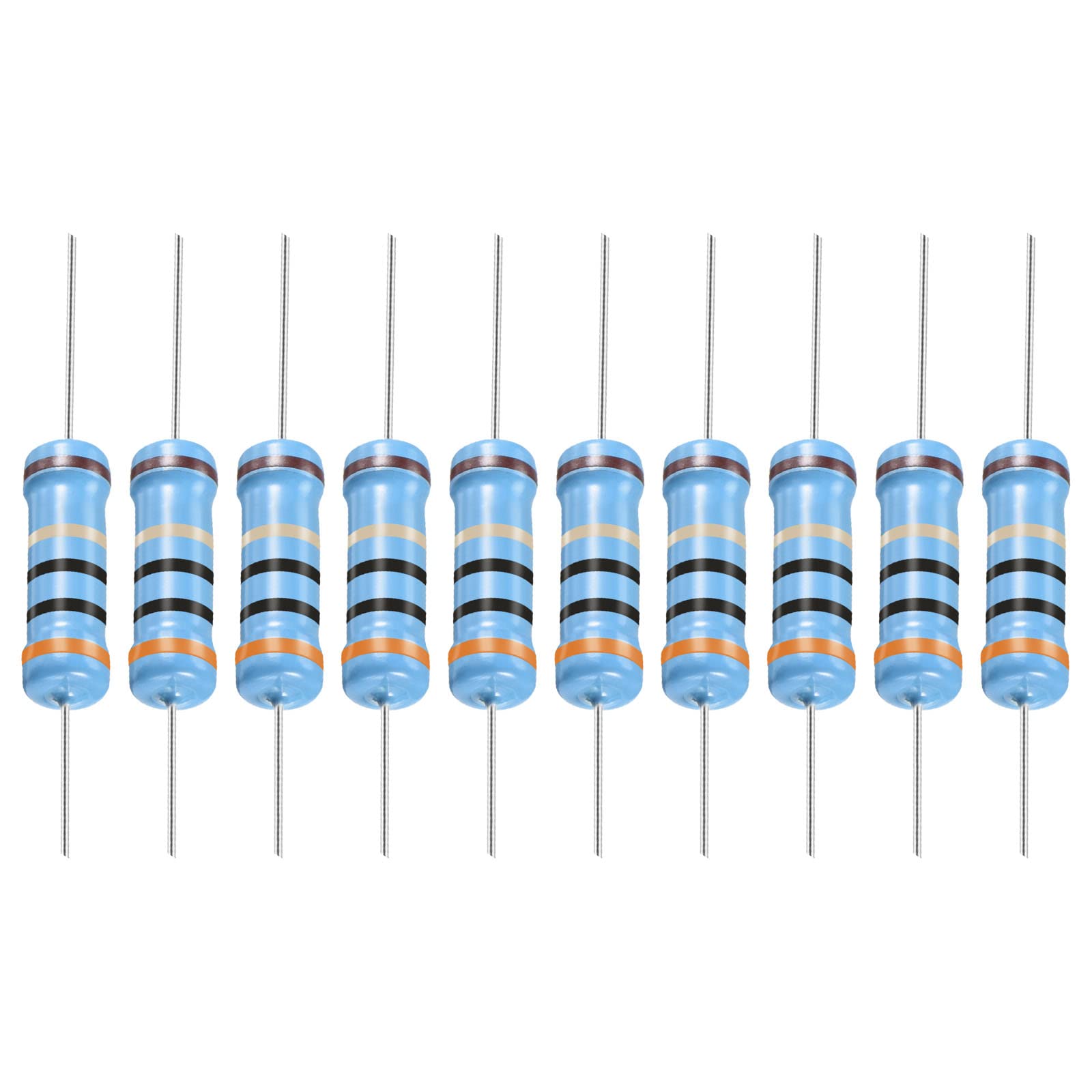 YOKIVE 30Stk Metall Folie Widerstände 30 Ohm Widerstand mit 2W 1% Toleranz Leitung Gut für DIY Elektronische Projekte (5 Farbe Bänder 15.5+/-1mm) von YOKIVE