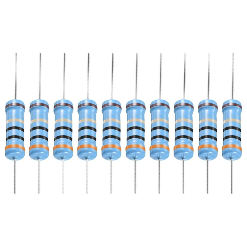 YOKIVE 30Stk Metall Folie Widerstände 30 Ohm Widerstand mit 2W 1% Toleranz Leitung Gut für DIY Elektronische Projekte (5 Farbe Bänder 15.5+/-1mm) von YOKIVE