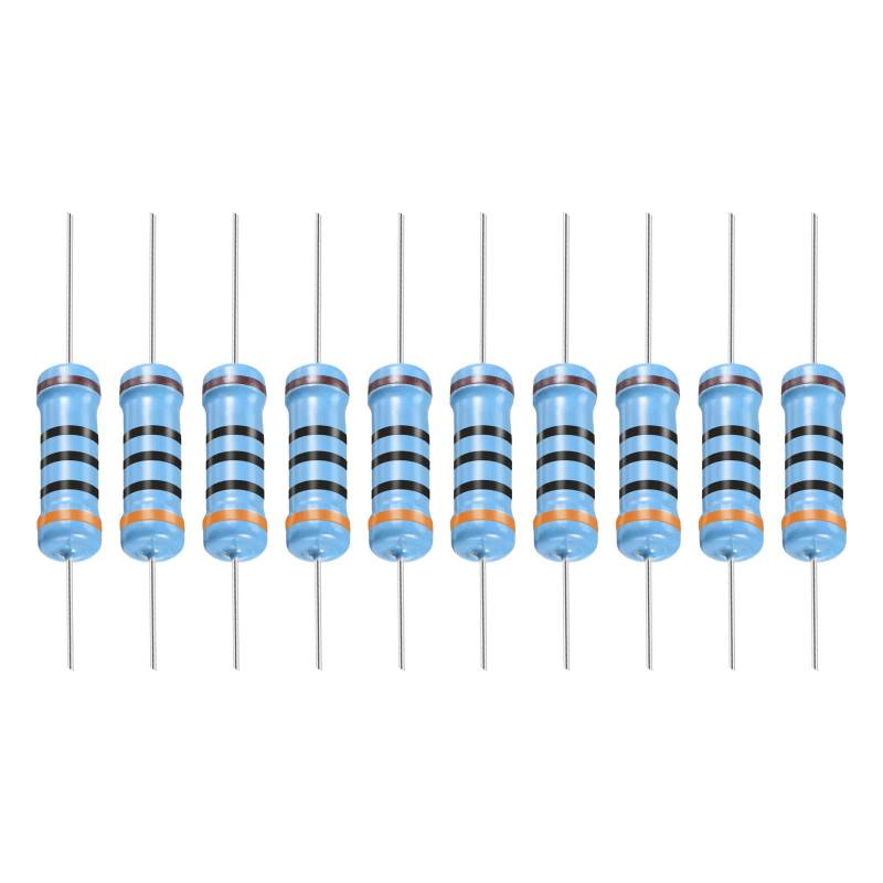 YOKIVE 30Stk Metall Folie Widerstände 300 Ohm Widerstand mit 2W 1% Toleranz Leitung Gut für DIY Elektronische Projekte (5 Farbe Bänder 15.5+/-1mm) von YOKIVE