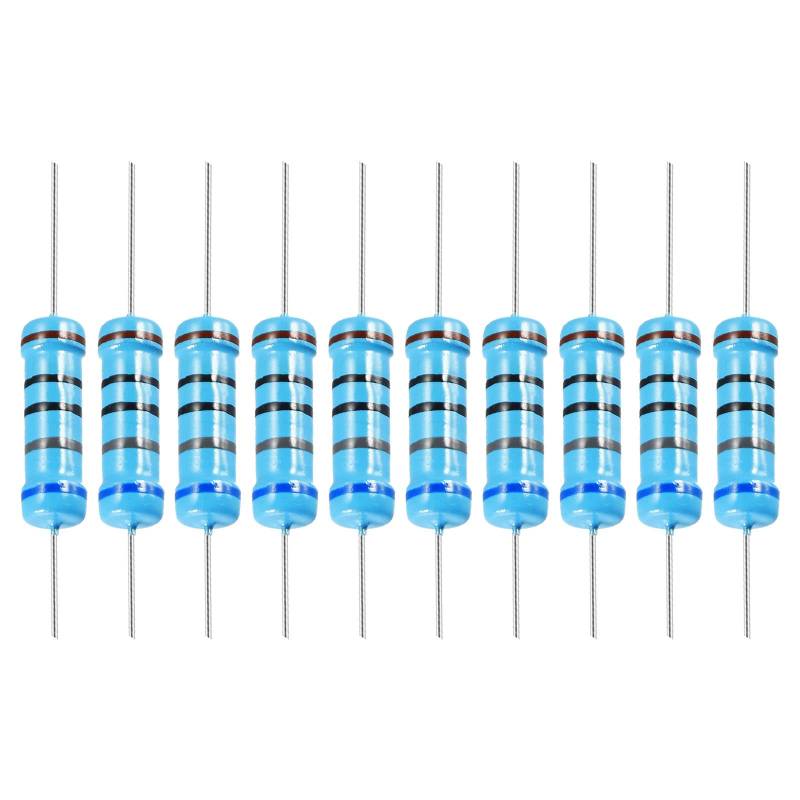 YOKIVE 30Stk Metall Folie Widerstände 680 Ohm Widerstand mit 2W 1% Toleranz Leitung Gut für DIY Elektronische Projekte (5 Farbe Bänder 15.5+/-1mm) von YOKIVE